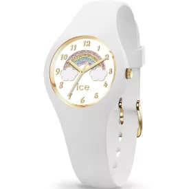 Ice Watch Fantasia Rainbow kids' watch 28mm 018423, white dial, white silicone strap