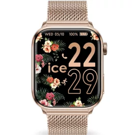 Ice Watch Smart 2.0 women's smart watch 38mm 024562, black dial, rose gold stainless steel strap