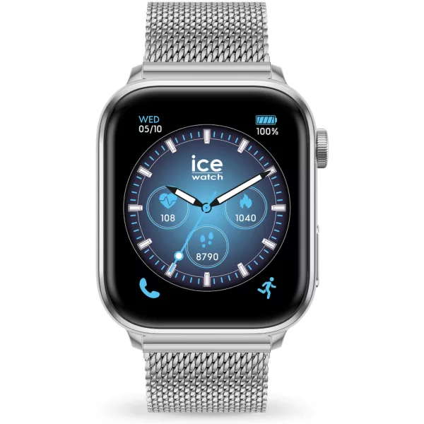 Ice Watch Smart 3.0 rectangular 1.78 Silver Milanese unisex smartwatch 025803