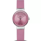 Bering Classic women's watch 10129-909, pink dial, pink silicone strap