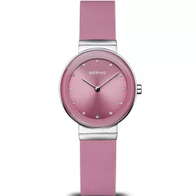 Bering Classic women's watch 10129-909, pink dial, pink silicone strap