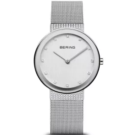 Bering Classic women's watch 10135-0005, silver dial, silver stainless steel strap