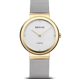 Bering Classic women's watch 10135-010, silver dial, silver stainless steel strap