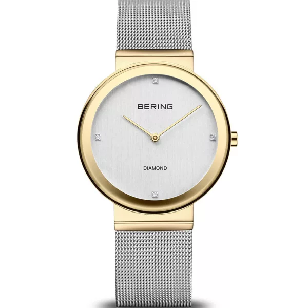 Bering Classic women's watch 10135-010, silver dial, silver stainless steel strap
