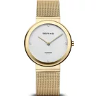 Bering Classic women's watch 10135-334, gold stainless steel strap