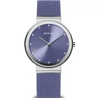 Bering Classic women's watch 10135-908, purple dial, purple stainless steel strap