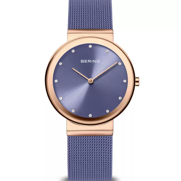 Bering Classic women's watch 10135-968, purple stainless steel strap