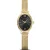 Bering Classic women's watch 11020-332, black dial, gold stainless steel strap