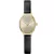 Bering Classic women's watch 11020-433, gold dial, black leather strap
