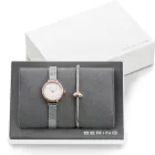 Bering Classic women's watch set 11022-064-L2-19, silver dial, silver stainless steel strap