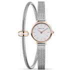 Bering Classic women's watch set 11022-064-LOVELY2, silver dial, silver stainless steel strap
