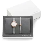 Bering Classic women's watch set 11022-064-LOVELY2, silver dial, silver stainless steel strap