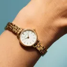 Bering Classic women's watch 11022-734, white dial, gold stainless steel strap
