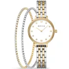 Bering Classic women's watch set 11028-714-GWP, white dial, silver stainless steel strap