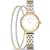 Bering Classic women's watch set 11028-714-GWP, white dial, silver stainless steel strap