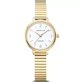 Bering Classic women's watch 11028-934, white dial, gold stainless steel strap