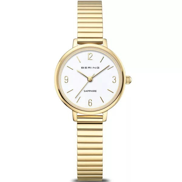 Bering Classic women's watch 11028-934, white dial, gold stainless steel strap