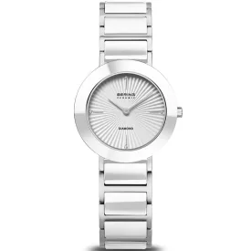 Bering Ceramic women's watch 11429-753, silver stainless steel strap