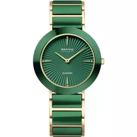 Bering Ceramic women's watch 11435-738, gold stainless steel strap