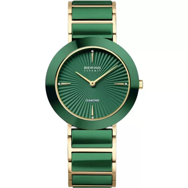 Bering Ceramic women's watch 11435-738, gold stainless steel strap
