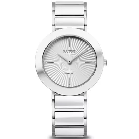 Bering Ceramic women's watch 11435-753, silver stainless steel strap