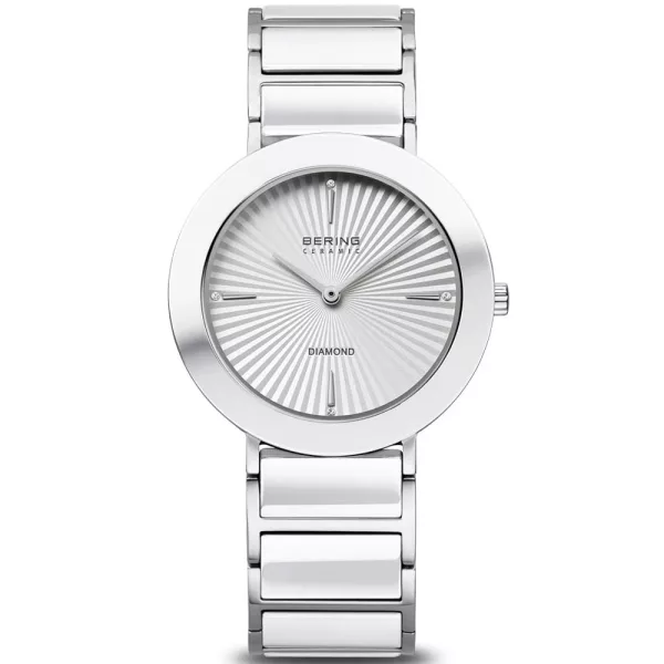 Bering Ceramic women's watch 11435-753, silver stainless steel strap