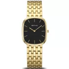 Bering Classic women's watch 12526-732, black dial, gold stainless steel strap
