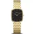 Bering Classic women's watch 12526-732, black dial, gold stainless steel strap