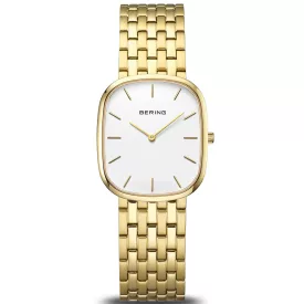 Bering Classic women's watch 12526-734, white dial, gold stainless steel strap