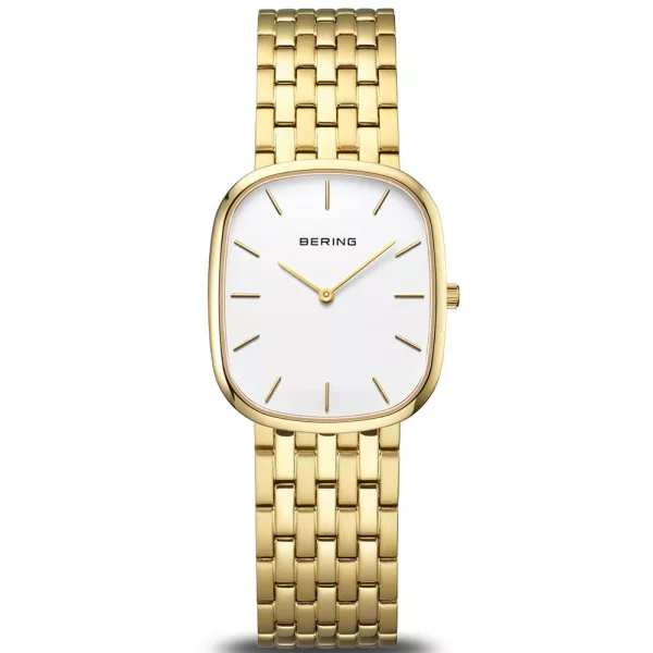 Bering Classic women's watch 12526-734, white dial, gold stainless steel strap