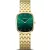 Bering Classic women's watch 12526-738, green dial, gold stainless steel strap