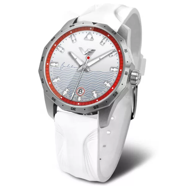 Vostok Europe N1 Rocket Balaton Limited Edition women's watch NH35A-125AS17, silver dial, white silicone strap