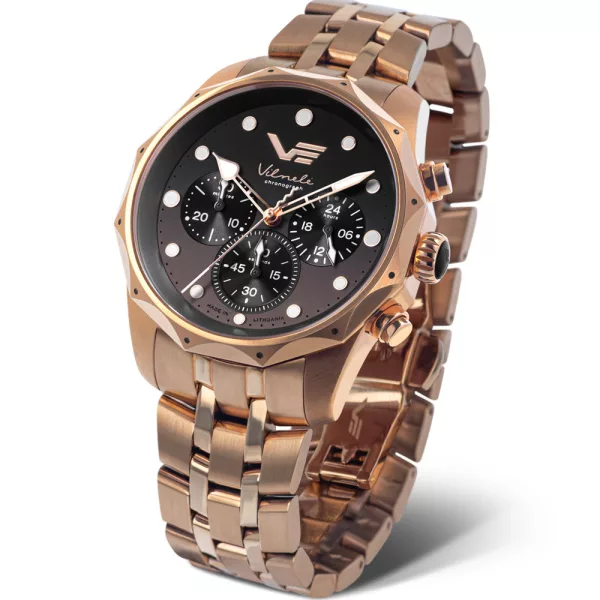 Vostok Europe Vilnelė women's watch JS20-125B751-B, black dial, rose gold stainless steel strap