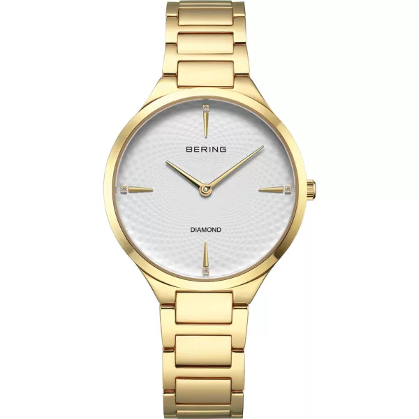 Bering Classic women's watch 15634-734, gold stainless steel strap