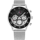 Tommy Hilfiger Legend men's watch TH1710708, black dial, silver stainless steel strap
