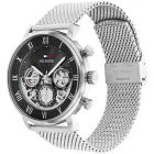 Tommy Hilfiger Legend men's watch TH1710708, black dial, silver stainless steel strap