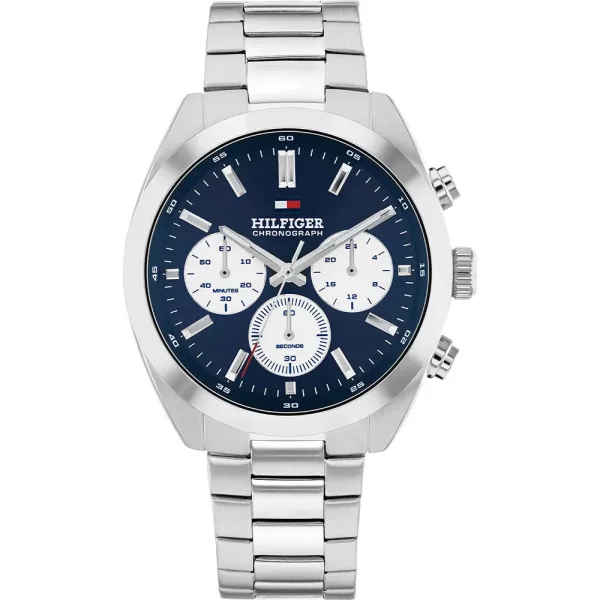 Tommy Hilfiger Hudson men's watch TH1710722, blue dial, silver stainless steel strap