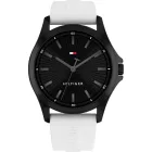Tommy Hilfiger Bruce men's watch TH1710740, black dial, white silicone strap