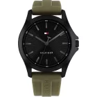 Tommy Hilfiger Bruce men's watch TH1710741, black dial, green silicone strap