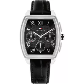 Tommy Hilfiger Oxford men's watch TH1710761, black dial, black leather strap