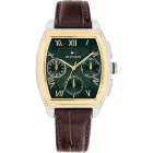Tommy Hilfiger Oxford men's watch TH1710762, green dial, brown leather strap