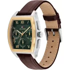 Tommy Hilfiger Oxford men's watch TH1710762, green dial, brown leather strap
