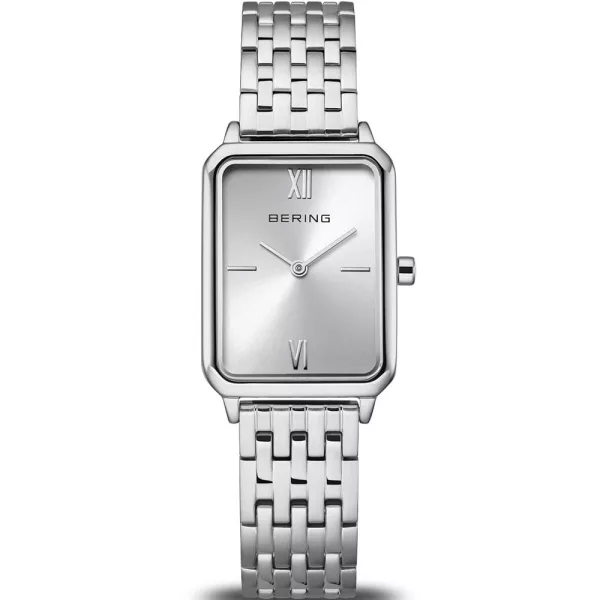 Bering Classic women's watch 17423-700, silver dial, silver stainless steel strap