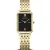 Bering Classic women's watch 17423-732, black dial, gold stainless steel strap