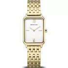 Bering Classic women's watch 17423-734, white dial, gold stainless steel strap