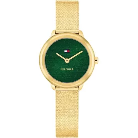Tommy Hilfiger Demi Mini women's watch TH1782812, green dial, gold stainless steel strap