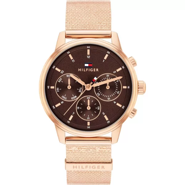 Tommy Hilfiger Blake women's watch TH1782864, brown dial, rose gold stainless steel strap