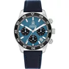 Tommy Hilfiger TH85 Chrono men's watch TH1792187, blue dial, blue leather strap