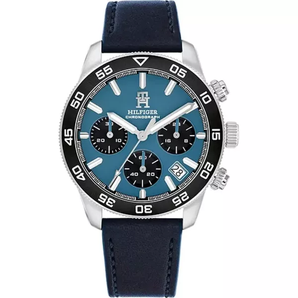 Tommy Hilfiger TH85 Chrono men's watch TH1792187, blue dial, blue leather strap