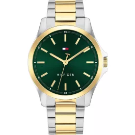 Tommy Hilfiger Bruce men's watch TH1792192, green dial, silver stainless steel strap